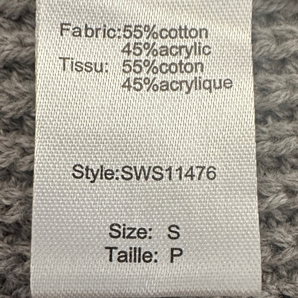 Elan Gray White Wide Striped Quarter Zip Pullover Knit Cowl Neck Sweater Size S - Picture 10 of 11